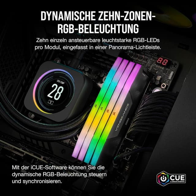 Detalle 2 de Corsair Vengeance RGB DDR5 16 GB RAM