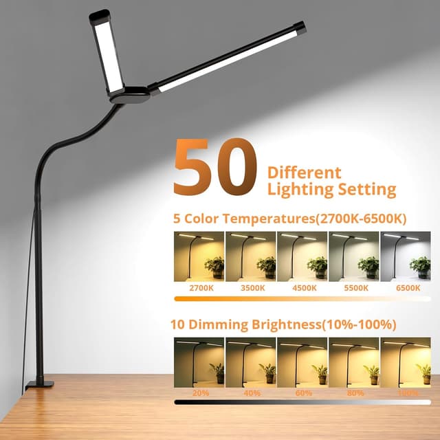 Thumbnail 2 de Woputne Desk Lamp with Clamp 960LM 12W