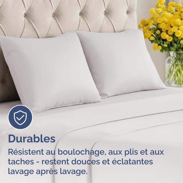Detalle 2 de Taie d’oreiller 65x65 grise en lot de 2