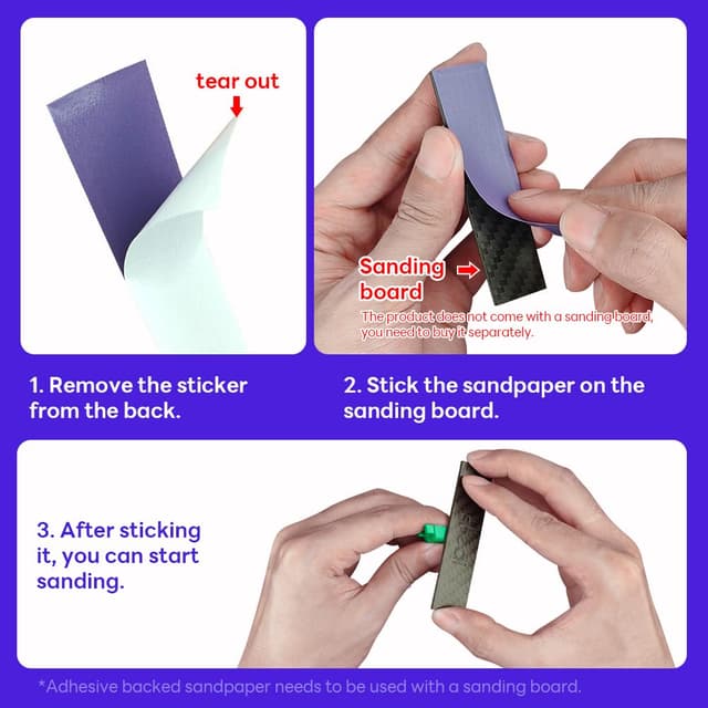 Detalle de Hobby Model Tools carta vetrata adesiva riutilizzabile per levigatura bagnato/secco 600/800/1000