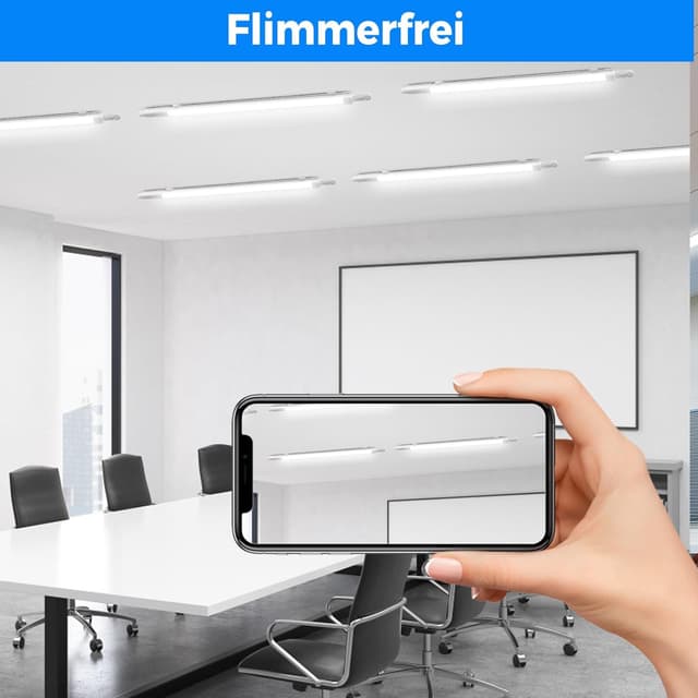 Detalle 2 de Peasur 2er-Set Feuchtraumleuchten LED 60 cm (IP65) mit 3 Farbtemperaturen 18 W