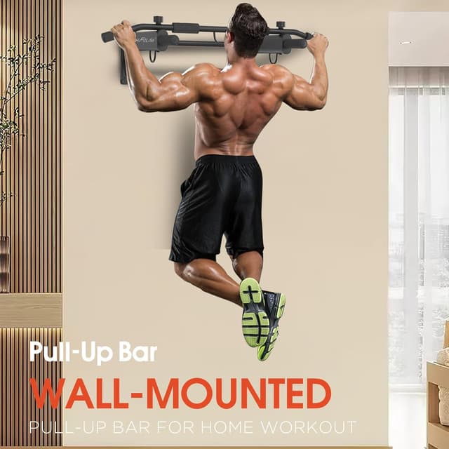 Thumbnail 6 de DH FitLife 4-in-1 Wall-Mounted Pull Up Bar (Chin-Up Bar, 3 Hooks & Expansion Anchors) – Up to 200 kg
