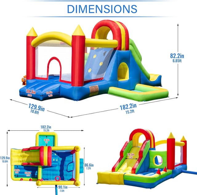 Thumbnail 5 de HuaKastro Large Bounce House 15.2' x 10.8