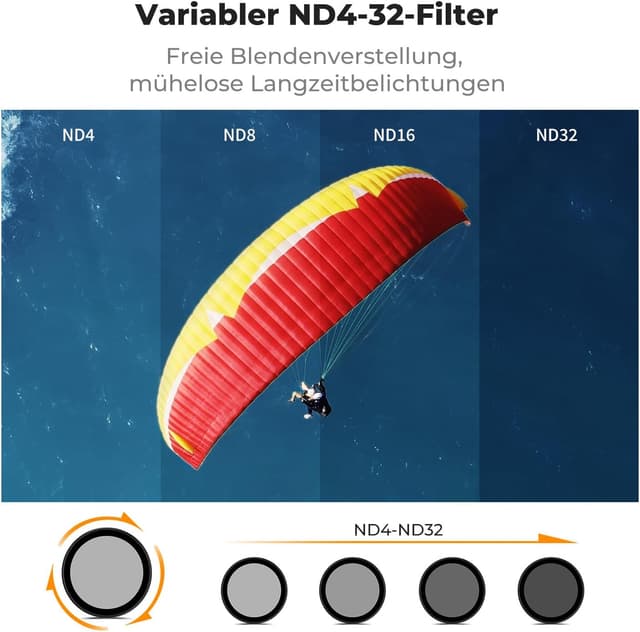 Detalle de K&F CONCEPT Clip-On CPL VND Black-Mist 1/4 Effektfilter-Set für DJI Osmo Action 6 (3er-Pack)