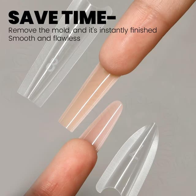 Detalle de YOKEFELLOW Dual Nail Forms Sandwich Nagel-Formen (240 Stück, transparent) für Polygel & Gel-Nagelverlängerung