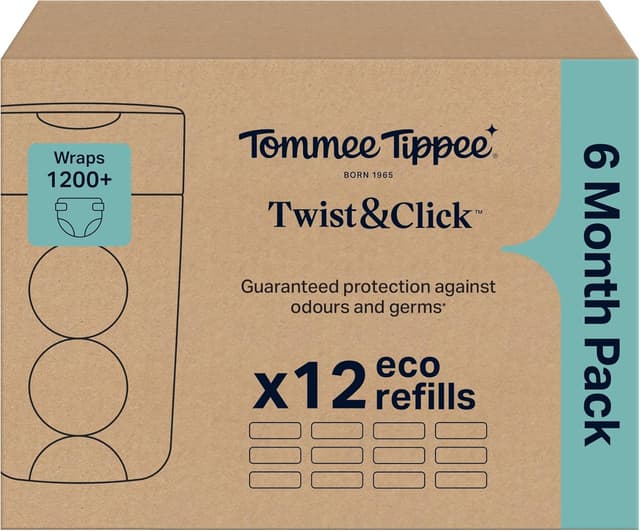 Detalle 2 de Tommee Tippee Twist & Click Nappy Bin Refills 12 Pack