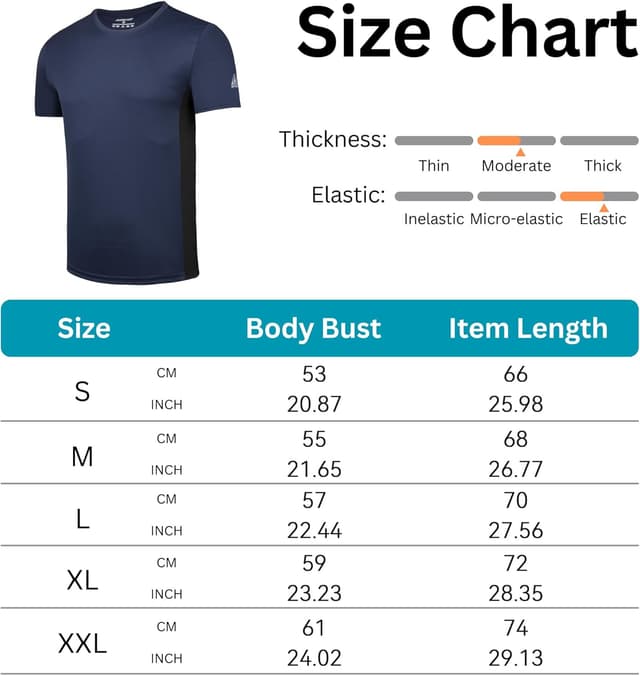 Thumbnail 6 de AMZSPORT set da 1/3/5 t-shirt sportive da uomo traspiranti a girocollo