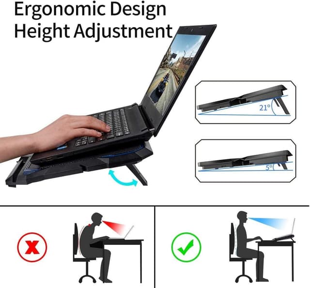 Detalle 2 de 6-Fan Laptop Cooling Pad for 17 Inch