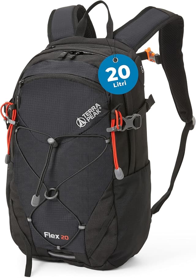 Detalle de Terra Peak Zaino da trekking FLEX 20 Piccolo 20 litri impermeabile con ventilazione posteriore