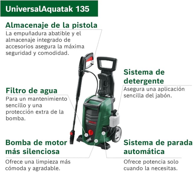 Detalle 2 de Bosch UniversalAquatak 135—Limpiadora de alta presión 135 bar 💦