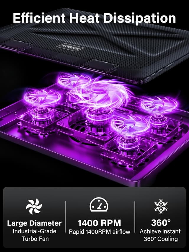 Thumbnail 1 de Kootek Laptop Cooling Pad 12-17" Stand