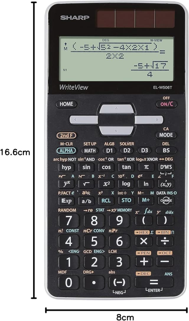 Detalle 1 de Sharp EL W506T Gris : calculatrice à écran matriciel 96×32 et 640 fonctions