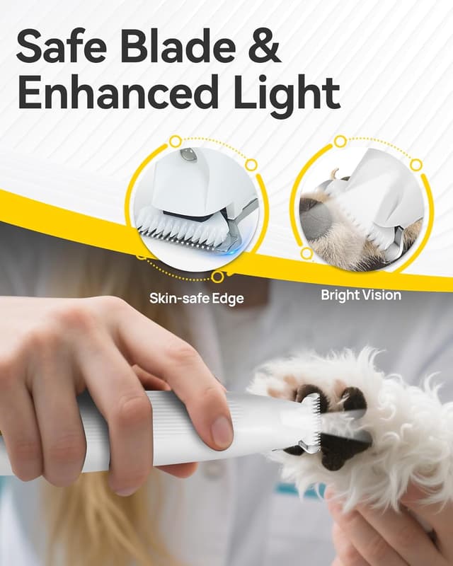 Detalle de FURBONA Upgraded Dog Paw Trimmer with Digital LED Display, 2-Speed 18mm Blade and USB-C Recharge