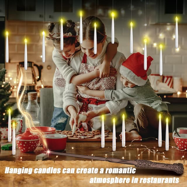 Thumbnail 2 de ALEIFLE 20 Pack Floating Candles with Wand