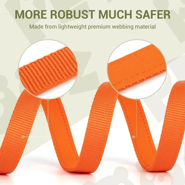 Detalle de Hundeleine für kleine bis mittelgroße Hunde bis 30 kg – verstellbare Schleppleine 3 m mit Doppel-Leinenfunktion, Nylon, Orange