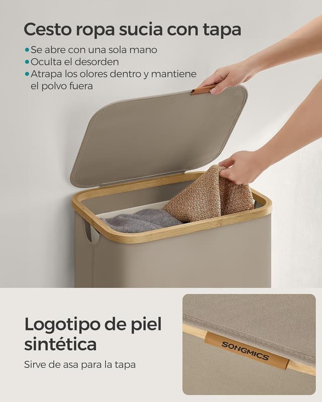 Thumbnail 3 de SONGMICS Cesto de Ropa 90 L LCB509N01V1