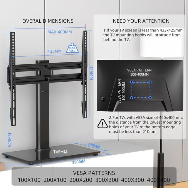 Thumbnail 4 de Suptek Soporte TV Pie 26–55 Pulgadas