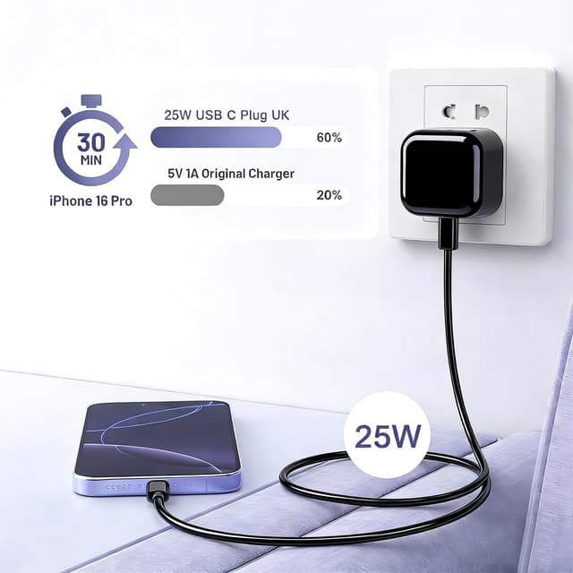 Detalle de Samsung Fast Charger 25W with 1m USB‑C Cable