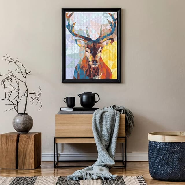 Detalle 2 de Puzzle 1000 Teile Abstrakter Hirsch 750 x 500