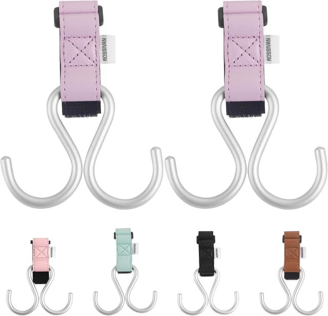 Thumbnail 6 de ROSSIVAN Buggy Clips (2-pack) with Pram Hooks for bags – universal fit prams, strollers and wheelchairs