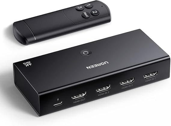Detalle de UGREEN HDMI Switch 4K 60Hz con Control Remoto y 3 Entradas