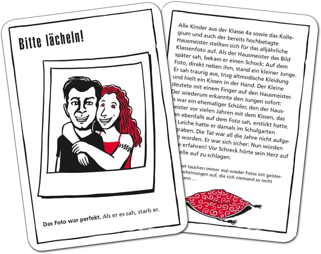 Detalle de Moses Black Stories Creepy! – 50 énigmes de crime à résoudre en équipe (jeu de cartes)