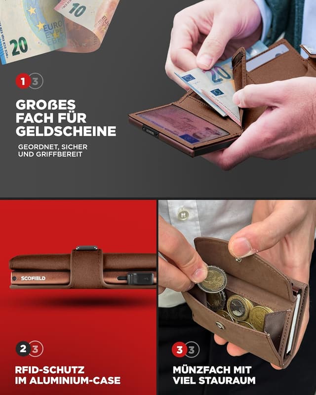 Detalle 2 de SF SCOFIELD Trinity Geldbörse Herren 12 Karten 👝