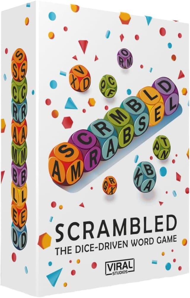 Detalle de Viral Studios Scrambled The Dice-Driven Word Game (Fast-Paced Party Game for 1–5 Players)