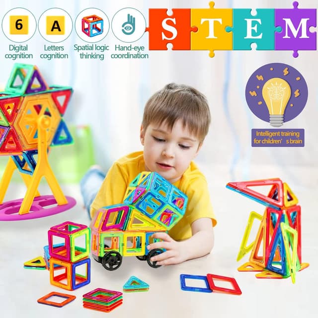 Detalle 2 de Jokooan Costruzioni Magnetiche 68 pezzi STEM Montessori
