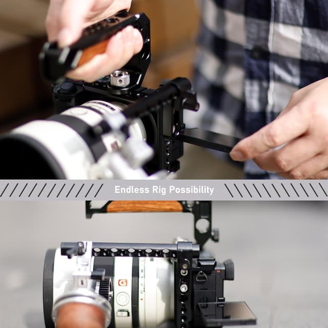 Thumbnail 6 de NICEYRIG Cage for Sony Alpha A6700 (Mirrorless) with QD Hole, NATO Rails & Cold Shoe Mounts