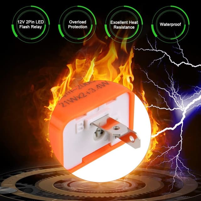 Detalle de URAQT Relè lampeggiante auto 2 pin 12V con regolatore frequenza (indicatori di direzione LED)