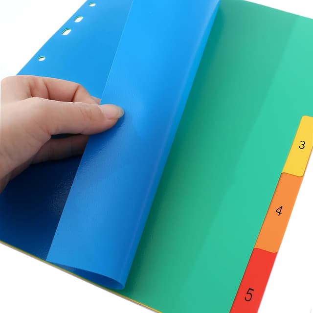 Detalle de ROSSHINE 1–5 Part A4 File Dividers (16-Pack) – Plastic Index Dividers for Ring & Lever Arch Folders