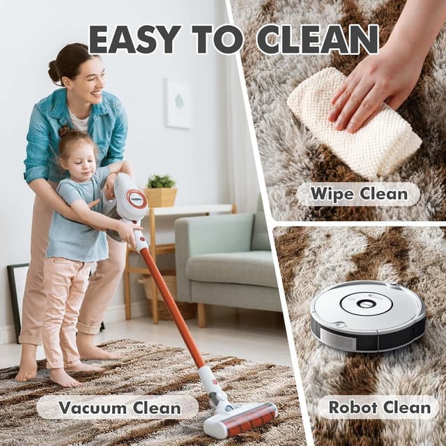 Thumbnail 6 de 9x12 Ft Extra Large Shag Rug (Khaki) — Ultra-Soft 1.8-Inch Plush for Living Room & Bedroom