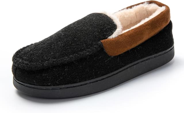 Detalle de JOMIX Charentaises homme d’hiver – chaussons de maison doux et chauds