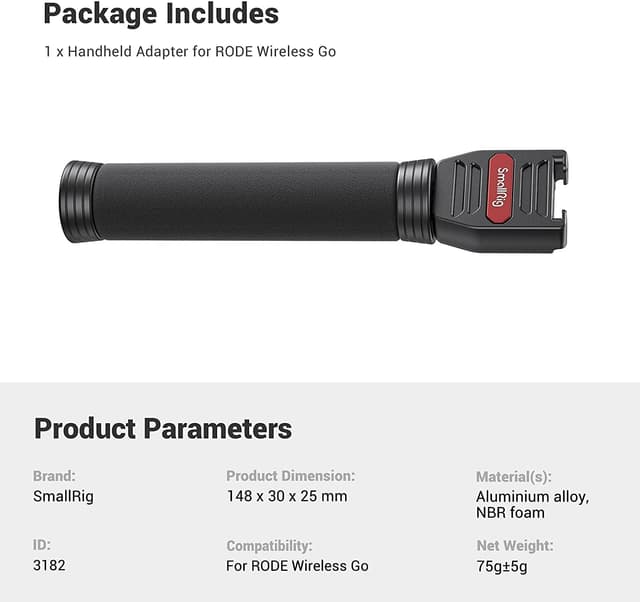 Thumbnail 6 de SMALLRIG 3182 Adaptateur de poignée de microphone d’interview pour Rode Wireless Go