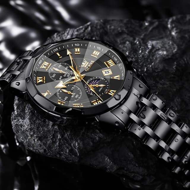 Detalle 2 de OLEVS Männer Uhr Quarz Luxus Chronograph 3 ATM