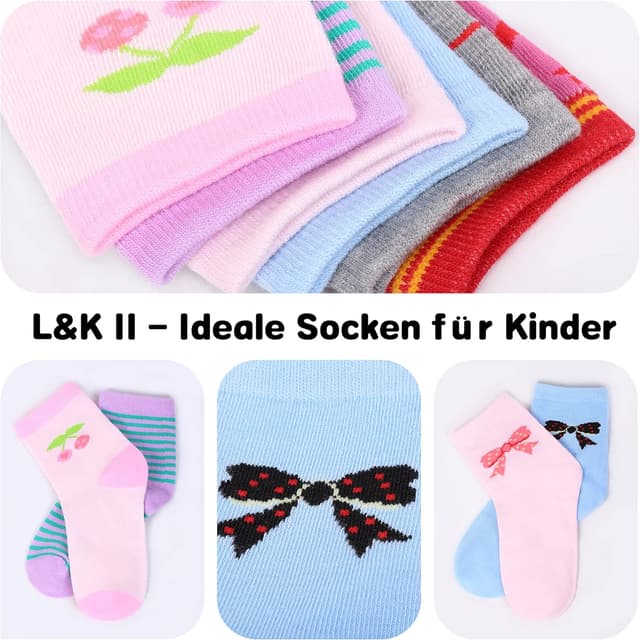 Detalle de L&K-II set da 12 paia di calzini bambino in cotone con elastan 2808VA