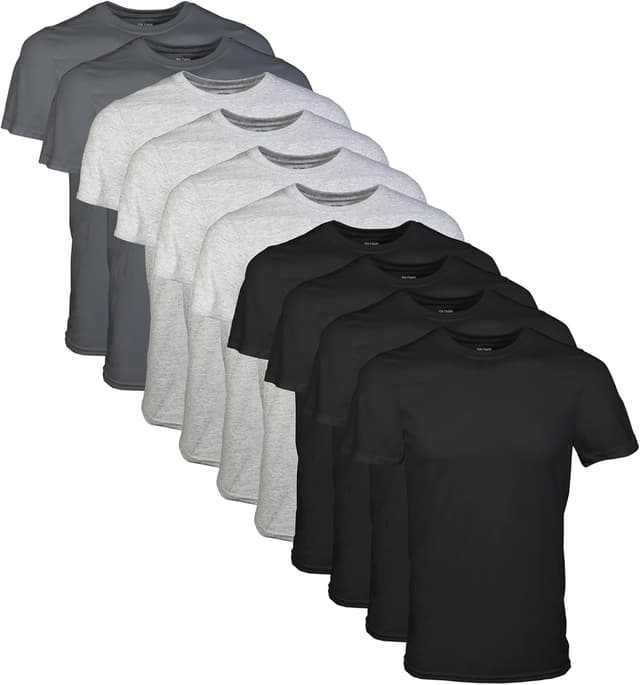 Detalle de Gildan T-shirt col rond homme en multipack (pack de 5) : coton doux et sans étiquette