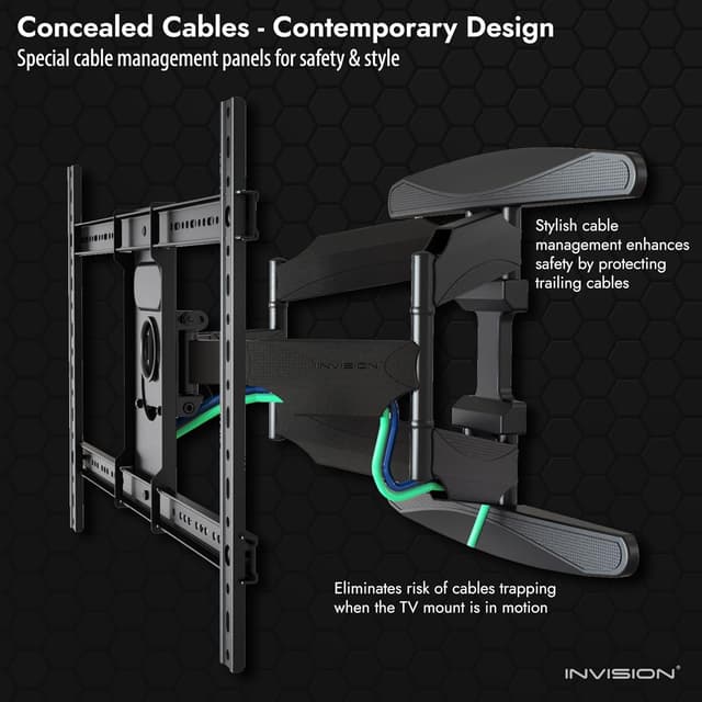 Thumbnail 6 de Invision Ultra Strong TV Wall Bracket Mount Double Arm 〉 94-190.5cm