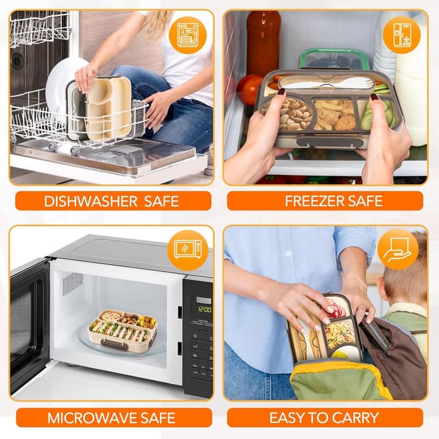 Thumbnail 5 de EASYFUN Bento Box Adult 4-Compartment Lunch Box 🍱