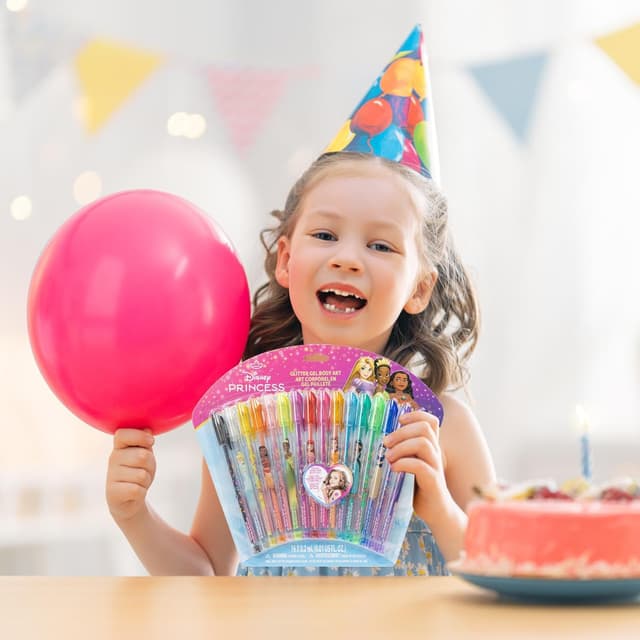 Thumbnail 6 de Townley Girl Disney Princess 16-Piece Glitter Pen Body Art Set (Glittery & Bright Colours), Ages 3