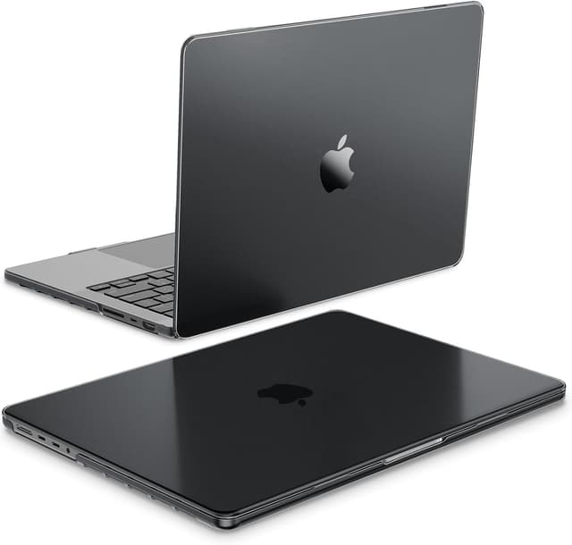 Detalle de FINTIE coque compatible MacBook Pro 14 pouces M5/M4/M3/M2/M1 Pro/Max (finition givrée mate, anti-traces) — noir