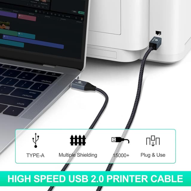 Thumbnail 4 de Thzzhnno USB Druckerkabel 1M