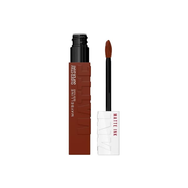 Detalle de Maybelline New York Super Stay Matte Ink Flüssiger Lippenstift 16h Halt, Mattes Finish – Nuance 515 Renegade (5 ml)