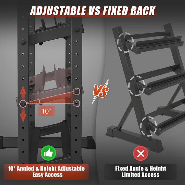 Detalle 2 de 3-Tier Dumbbell Rack 1100LB Capacity Weight Rack ๐