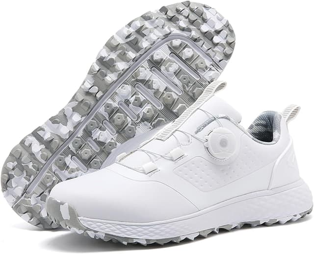 Detalle de Solamni Men’s Golf Shoes Waterproof Spikeless Trainers – Anti-slip Outdoor Casual Golf Footwear