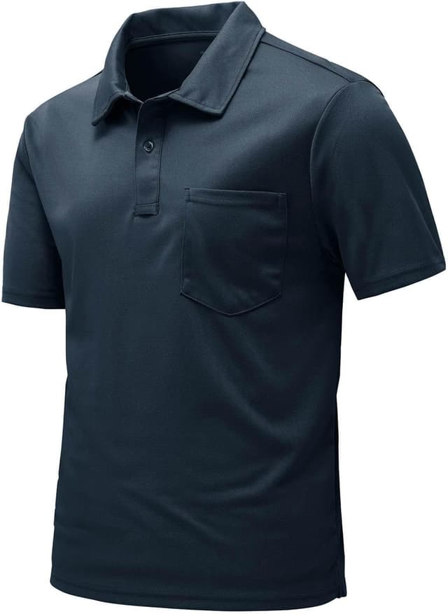 Detalle de Rdruko Men’s Short-Sleeve Quick-Dry Polo Shirt with Pocket