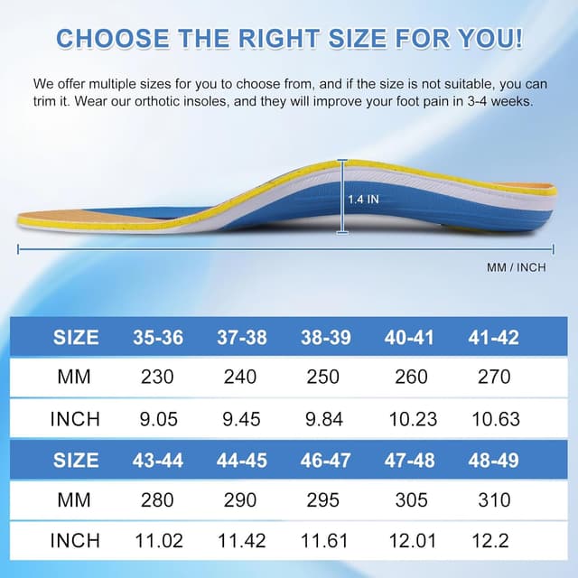 Thumbnail 6 de Footmaster orthopädische Einlegesohlen mit Fußgewölbestütze bei Plantarfasziitis, Plattfüßen & Fersensporn