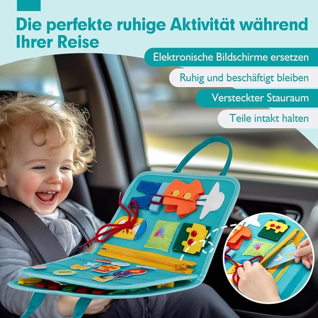 Thumbnail 6 de Hahaland Montessori Busy Board – Activity Board mit 15 Aktivitäten