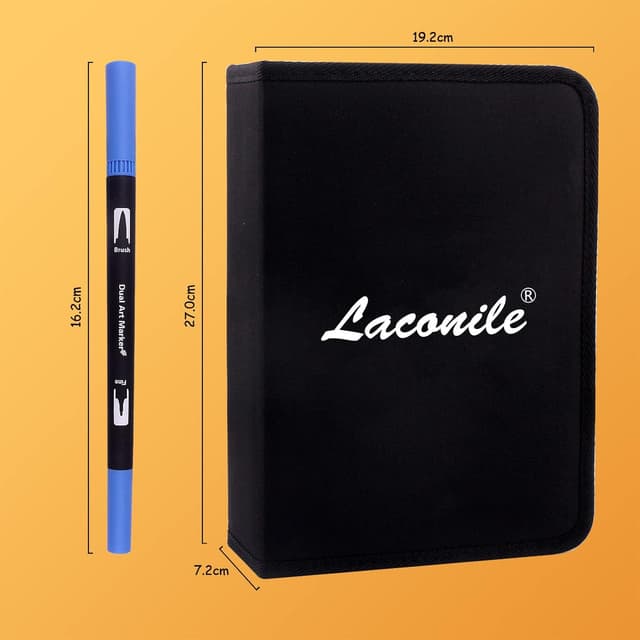 Thumbnail 6 de Laconile Colouring Pens (120) Dual Tip Brush Pens – water-based colour markers for calligraphy, drawing & colour books